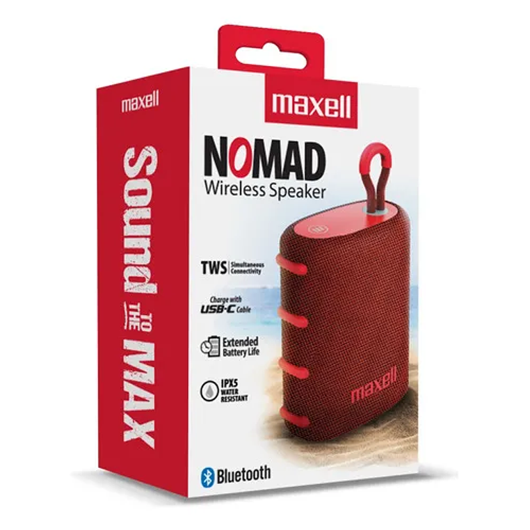 PARLANTE BLUETOOH NOMAD RED MAXELL 1
