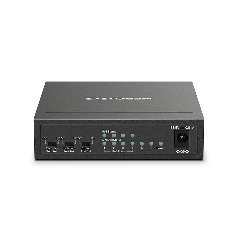 Switch Poe Mercusys Ms106lp, 6 Puertos Fast Ethernet, 40 W 2