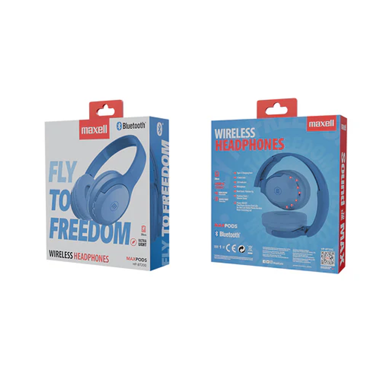 Audífonos Inalámbricos Maxell Bluetooth HP-BT200 FLY AZUL 2