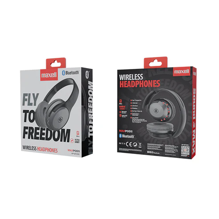 Audífonos Inalámbricos Maxell Bluetooth HP-BT200 FLY Black 3