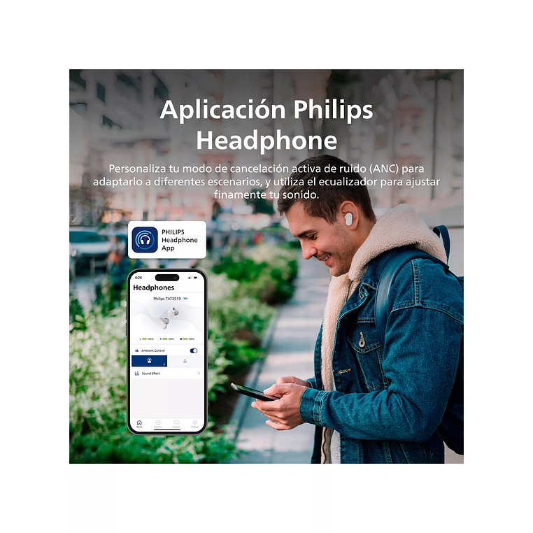 AUDIFONO BLUETOOTH TAT3509WT/00 BLANCO PHILIPS 7