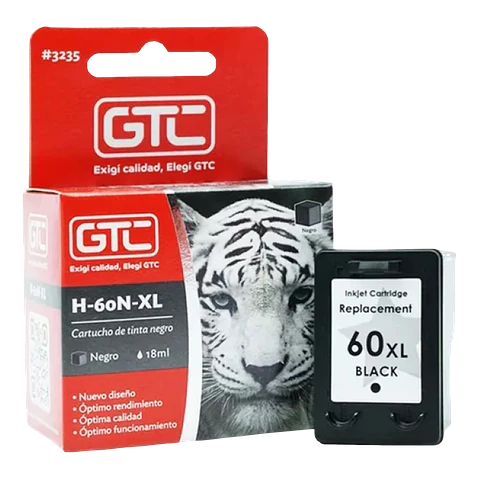 Cartucho Alternativo H60Xl Bk GTC