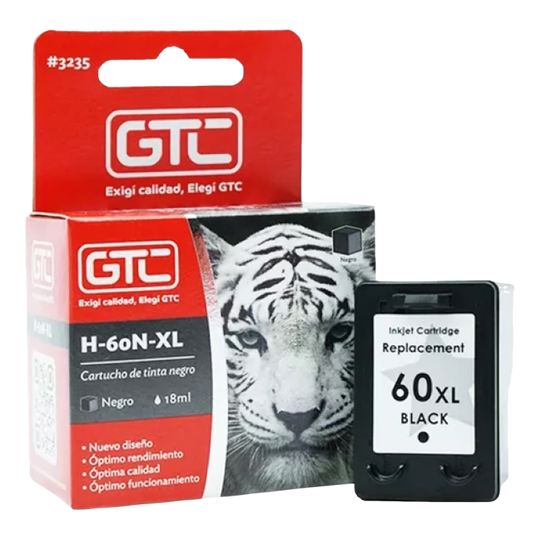 Cartucho Alternativo H60Xl Bk GTC 1