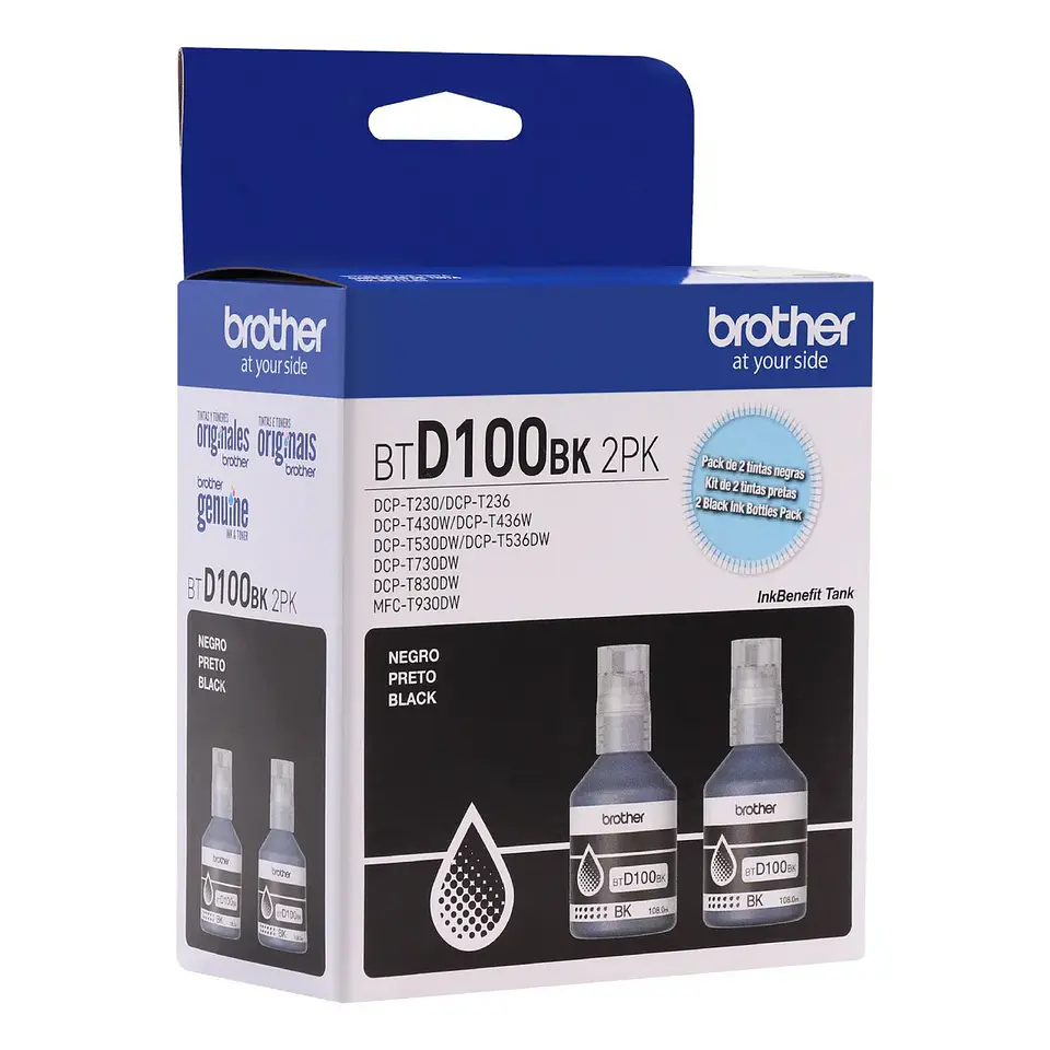 Pack Tinta Original BTD100 Black Brother 4