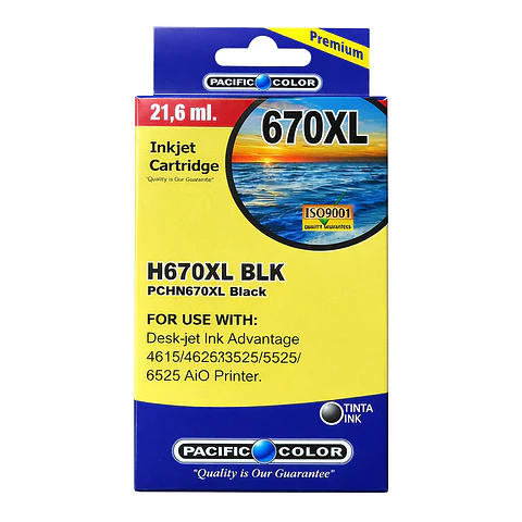 Cartucho Alternativo Pacific Color H670Xl Bk