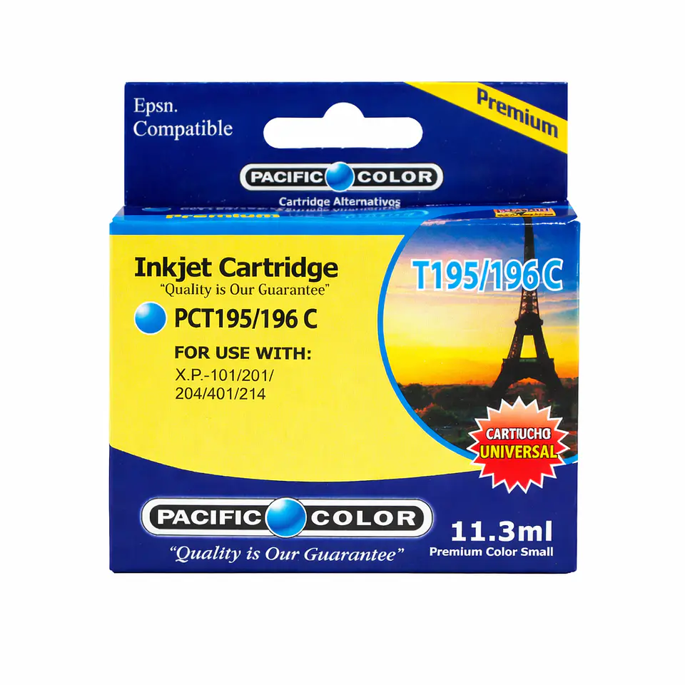 Cartucho Alternativo Pacific Color Pc-T195/196 Cyan 1