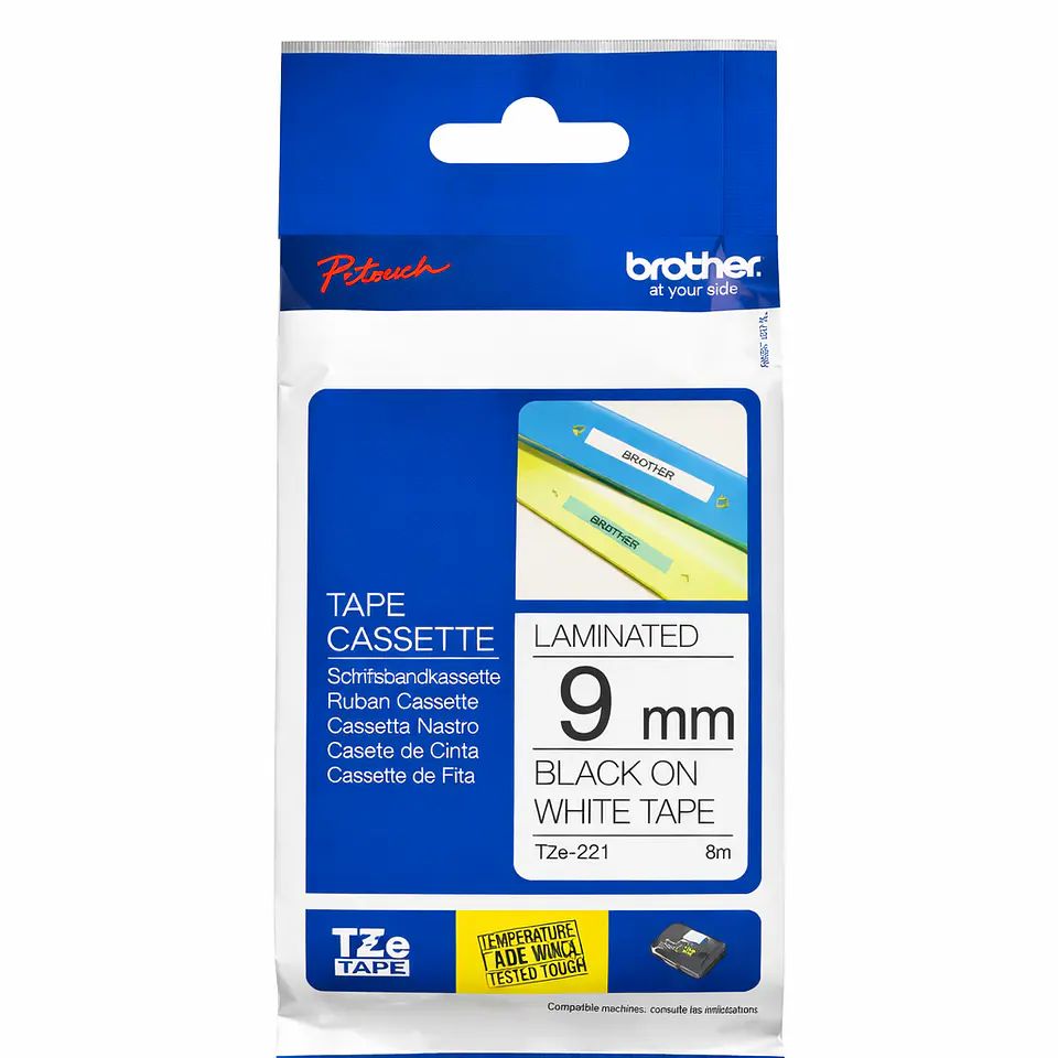 Cinta Brother Original TZE 221 Negro Sobre Blanco 1