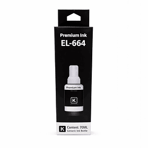 Tinta Alternativa Refill Ink T664 Bk 70Ml