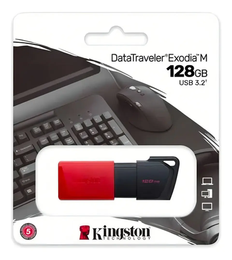 Pendrive Kingston Usb 3.2 128gb Exodia M Color Rojo 5
