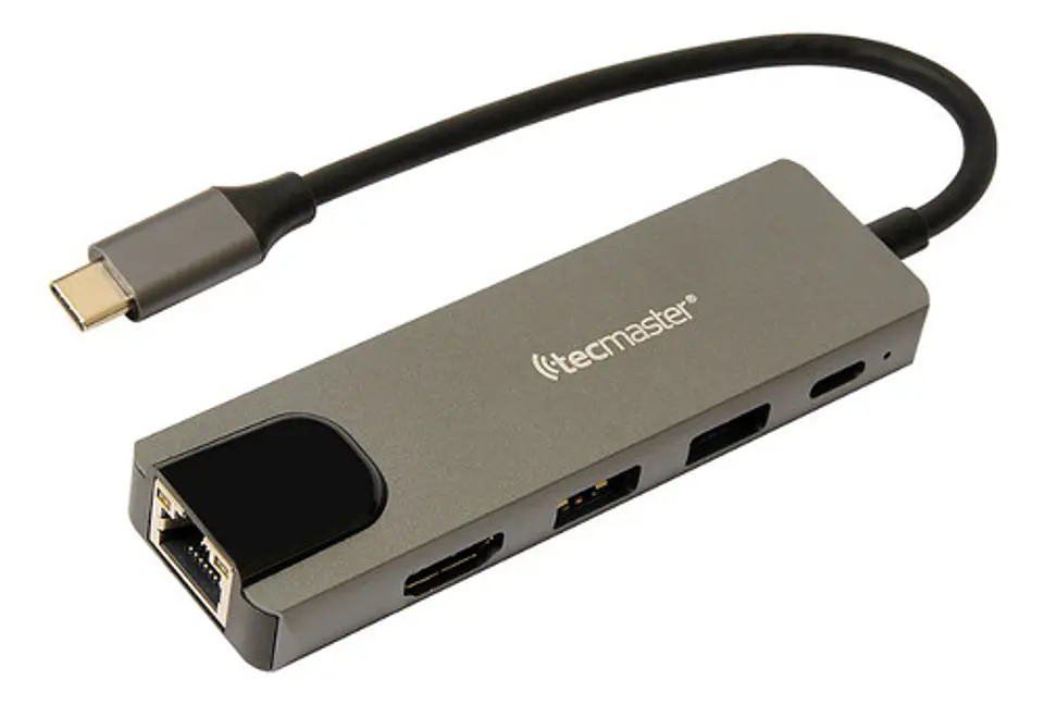 Hub Adaptador 5 En 1 Tecmaster Tm-100541 Usb-c Hdmi Rj45 Pd 2