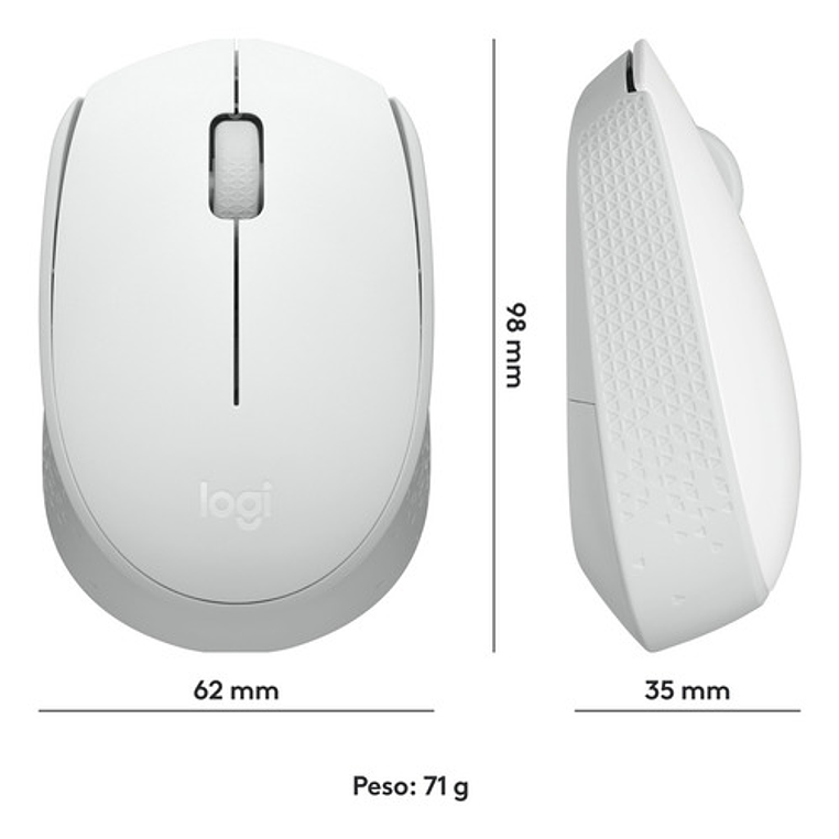 Mouse Inalambrico Logitech M170 Blanco 8
