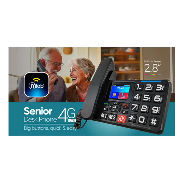 Telefono Senior Inalambrico Sobremesa 4g Sos 2.8 Mlab 9440 Color Negro 4