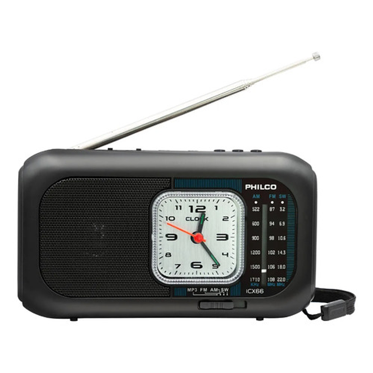 Radio Solar De Emergencia Bt-am/fm/sw Philco Icx66 Negro Negro 2