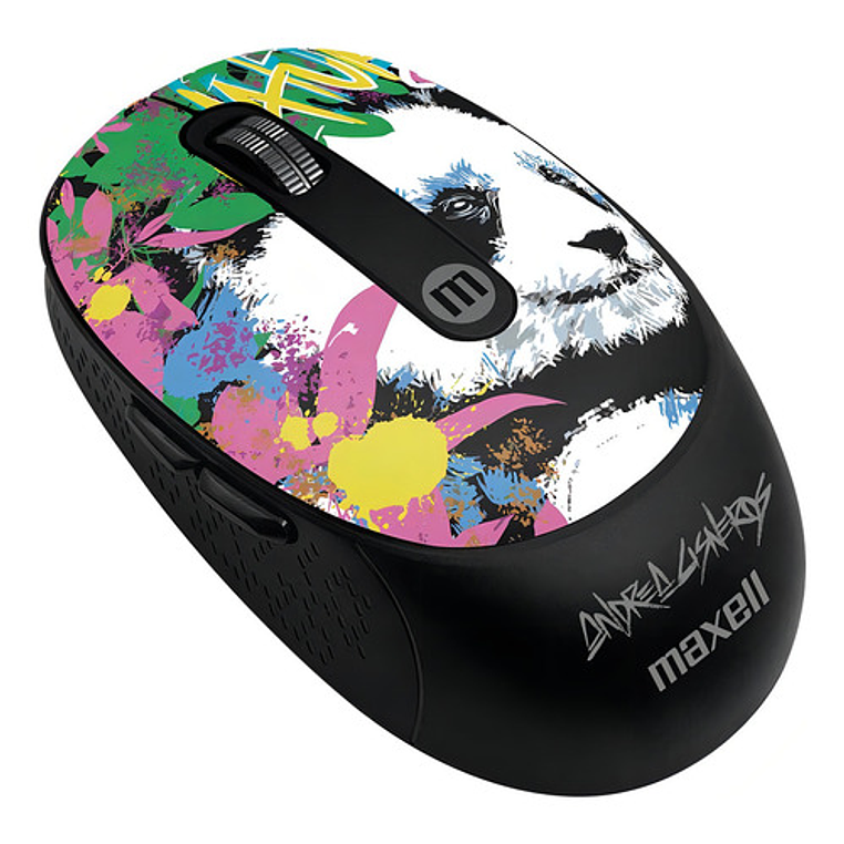 Mouse Inalámbrico Maxell Diseño Wild 4000dpi Usb/usb-c Panda Celeste 2