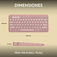 Teclado Bluetooth Logitech Pebble Keys 2 K380s Qwerty Teclado Rosado Idioma Español - Miniatura 9