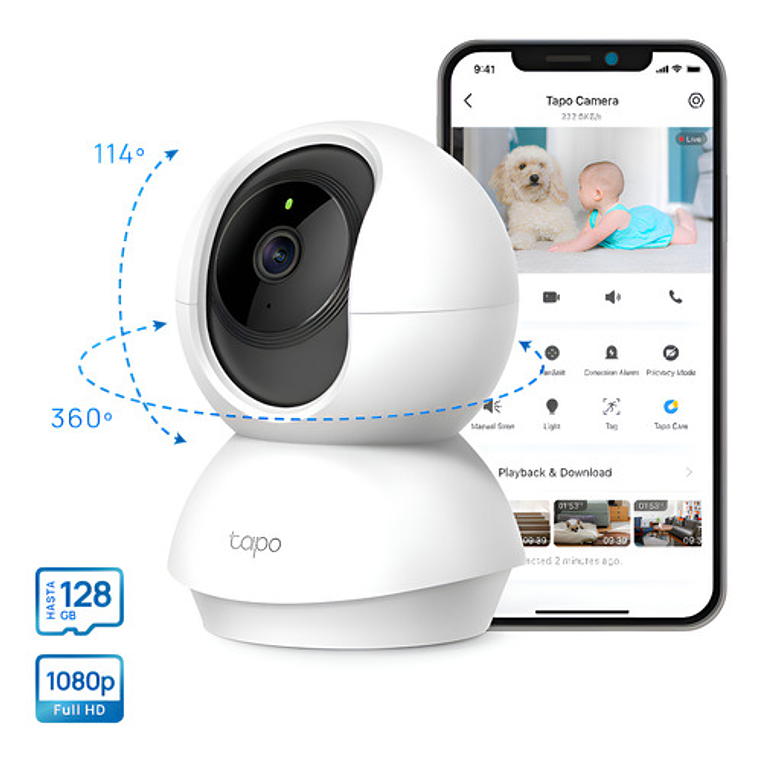 Cámara De Seguridad Tp-link Tapo Smart C200 V1 Con Resolución 2mp Visión Nocturna Incluida Color Blanco 1