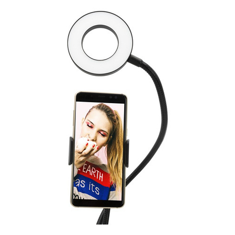 Soporte Tipo Clip Para Smartphone Con Aro De Luz Philco Fj Color Negro 1