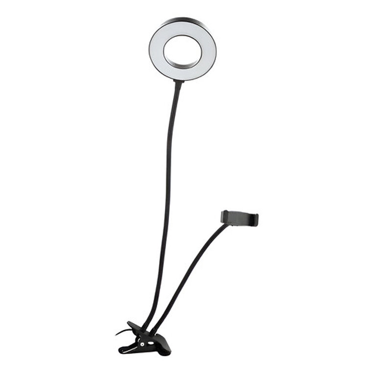 Soporte Tipo Clip Para Smartphone Con Aro De Luz Philco Fj Color Negro 6