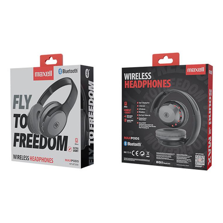 Audífonos Inalámbricos Maxell Bluetooth Fly 30 Horas Negro Negro 4