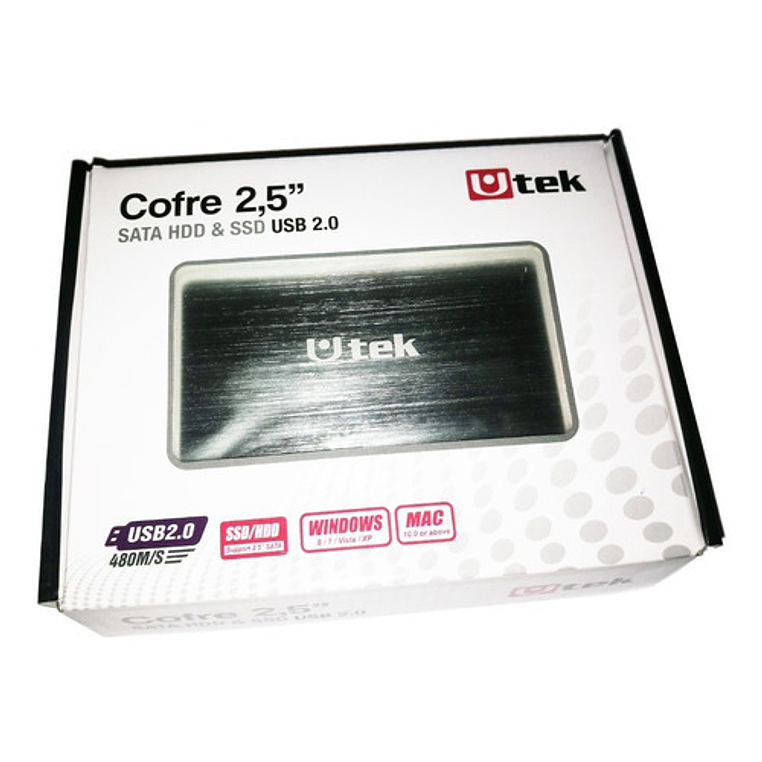 Cofre Disco Duro Sata 2.5 Negro Usb 2.0 Aluminio Hdd020bl 2