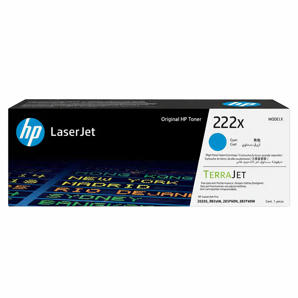 Tóner HP 222X Cian LaserJet W2220X 1