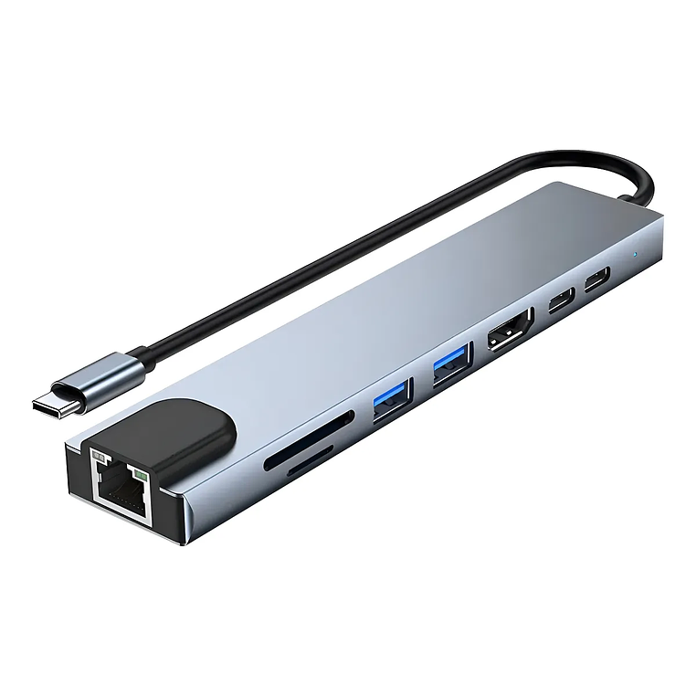 Adaptador Hub USB-C Multipuertos 8 en 1 Welkonex PM1054 1