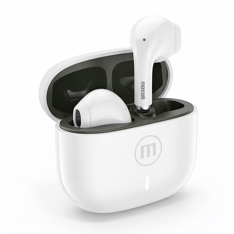 AUDIFONO BLUETOOTH EB-BTTWS23 WHITE/GRN ELIO MAXELL 1