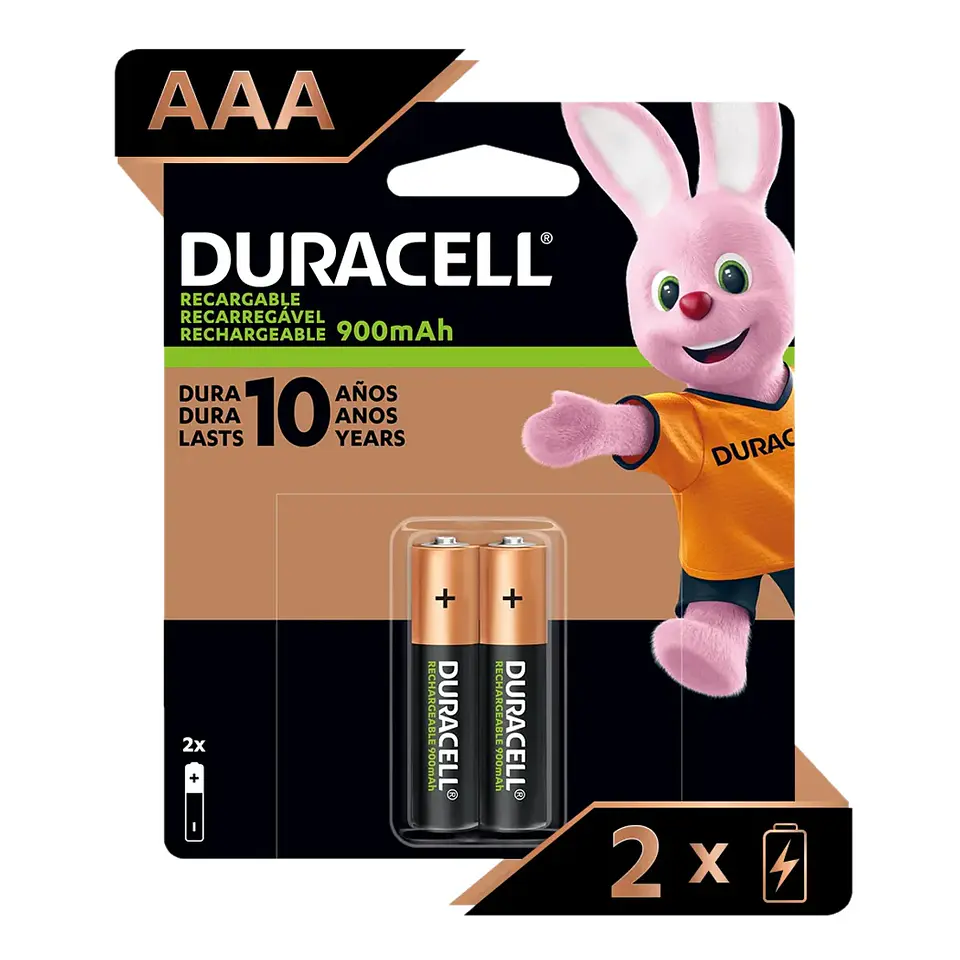 PILA RECARGABLE AAAX2 900MAH DURACELL 1