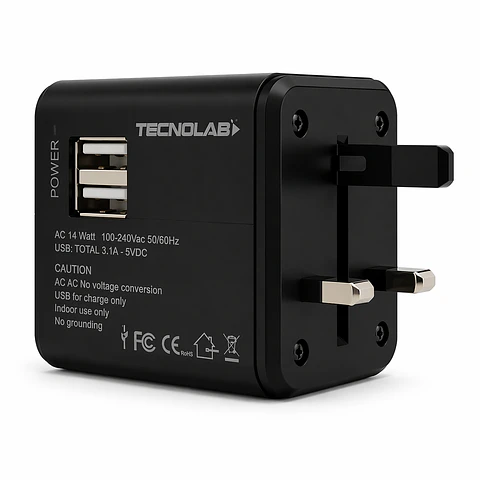  Adaptador de Viaje Universal TL354 Tecnolab 