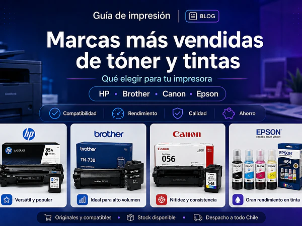 Marcas de tinta y tóner para impresoras: cuál elegir en Chile