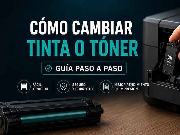 Cómo cambiar una tinta o tóner de impresora paso a paso