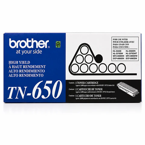 Tóner Original Brother TN-650 Negro – Alto Rendimiento 