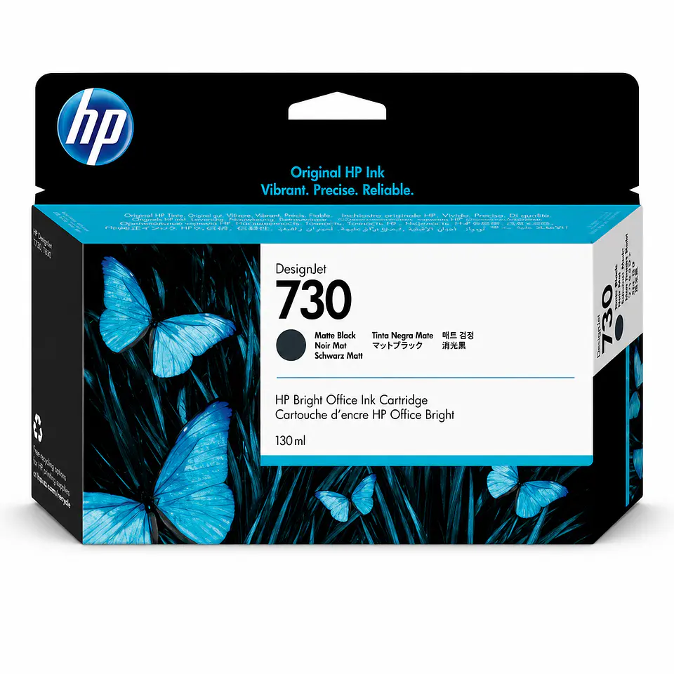 Cartucho de Tinta Original HP 730 Negro Mate – 130 ml 1