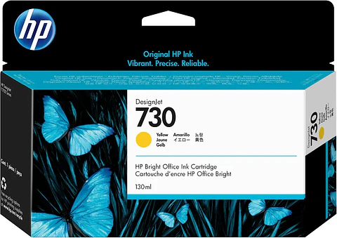 Cartucho de Tinta Original HP 730 Amarilla – 130 ml