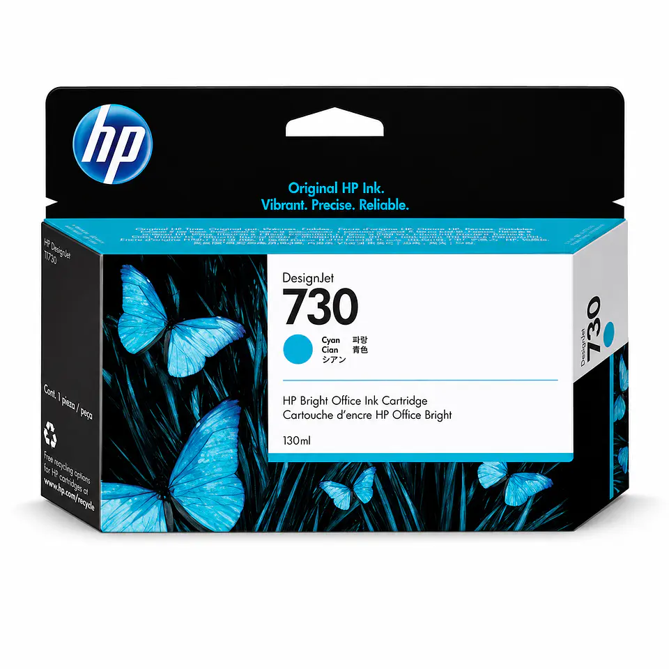 Cartucho de Tinta Original HP 730 Cian– 130 ml 1