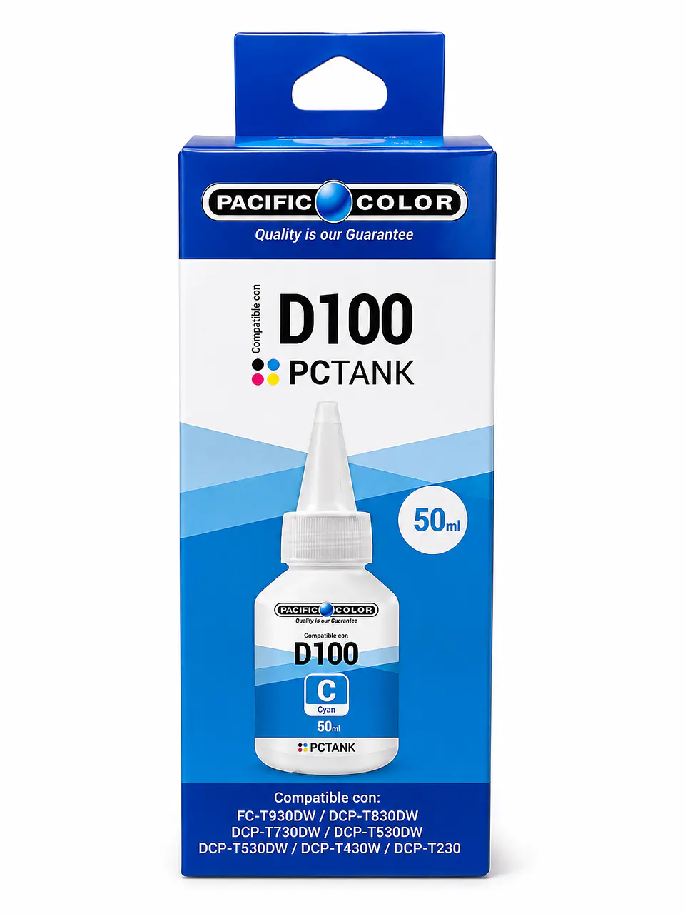 Botella de Tinta Alternativa Pacific Color BTD100C Cian – Compatible Brother 1