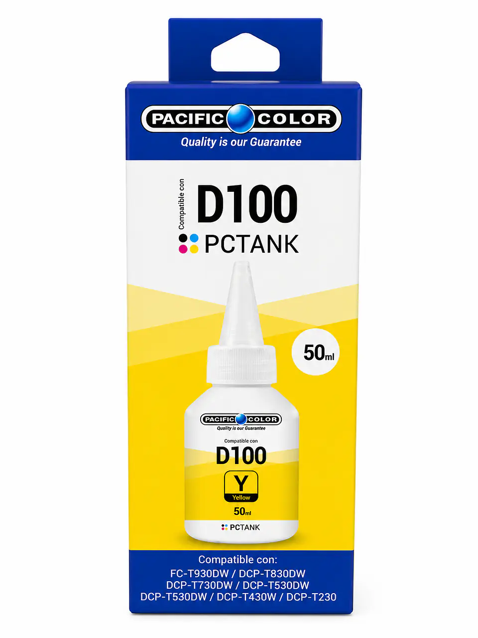 Botella de Tinta Alternativa Pacific Color BTD100Y Amarillo – Compatible Brother 1