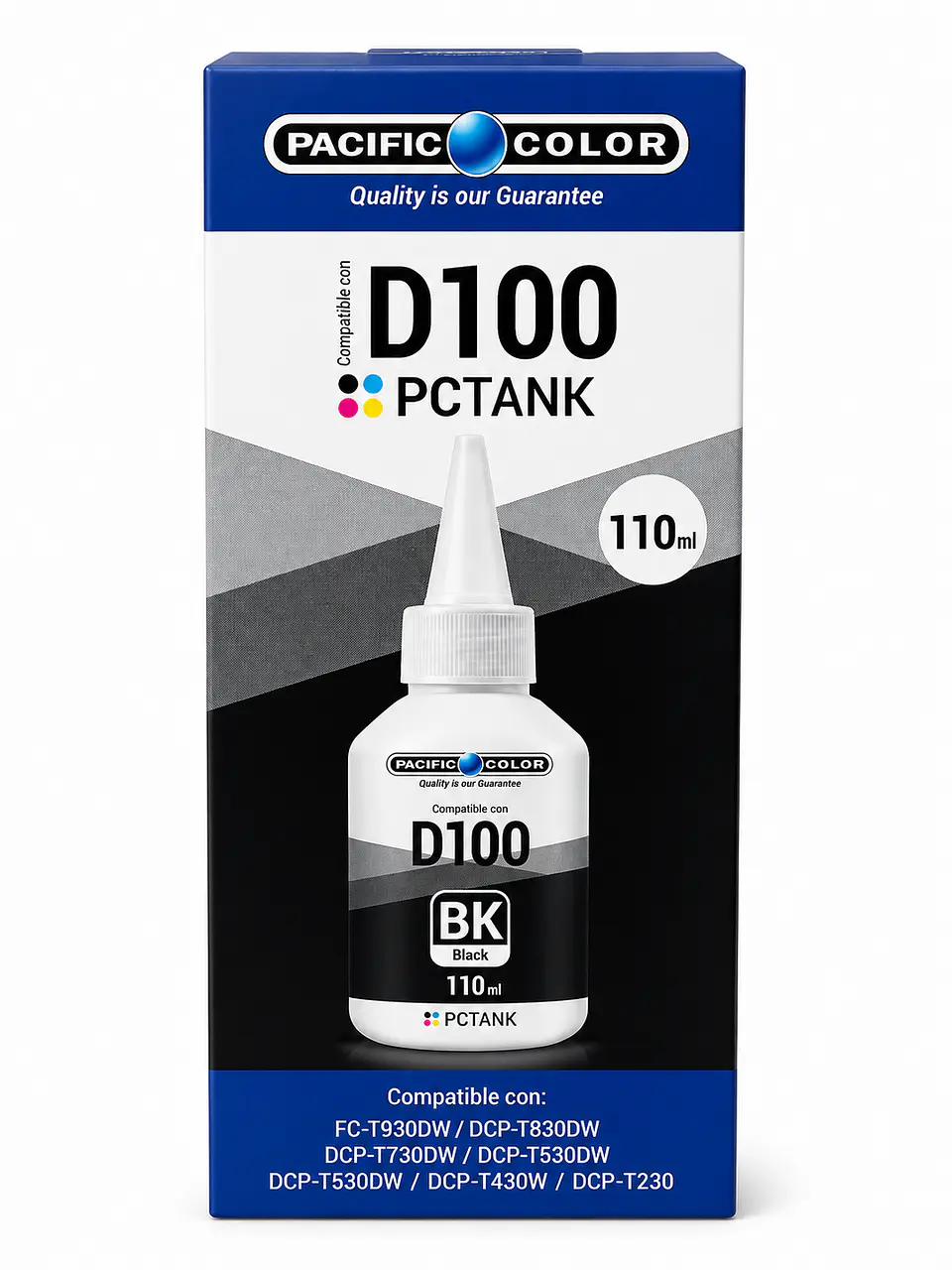 Botella de Tinta Alternativa Pacific Color BTD100BK Negro – Compatible Brother 1