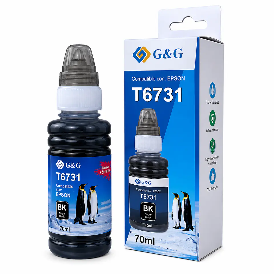 Botella de Tinta Alternativa G&G T6731 Negro – 1