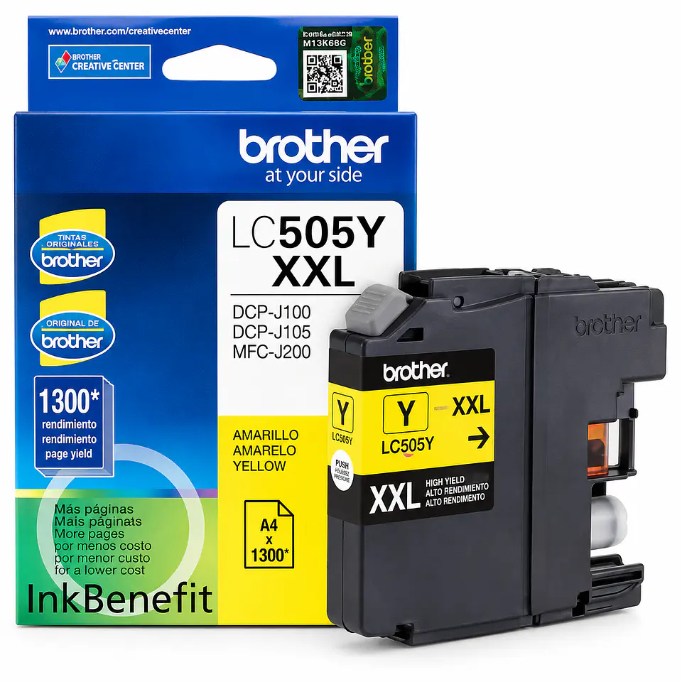 Cartucho de Tinta Original Brother LC505XLY Amarillo – Súper Alto Rendimiento 1