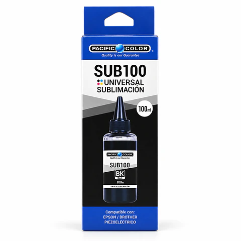 Tinta Alternativa de Sublimación Pacific Color Negro – 100 ml