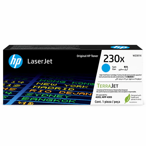 Tóner Original HP 230X W2301X Cian – Alto Rendimiento 5.500 Páginas