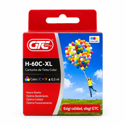 Cartucho de Tinta Alternativo GTC 60XL Tricolor – 12,5 ml