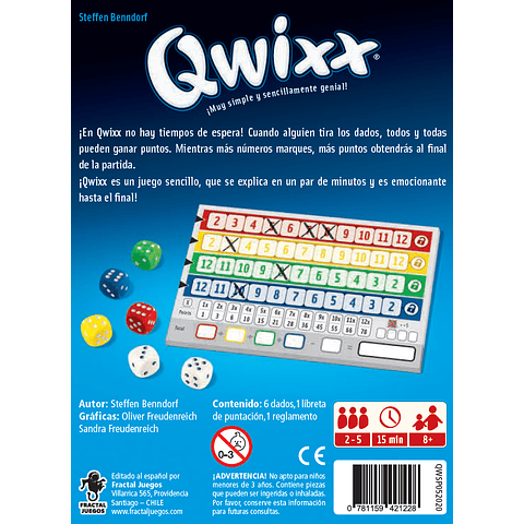 Qwixx - Juego de Mesa - Español