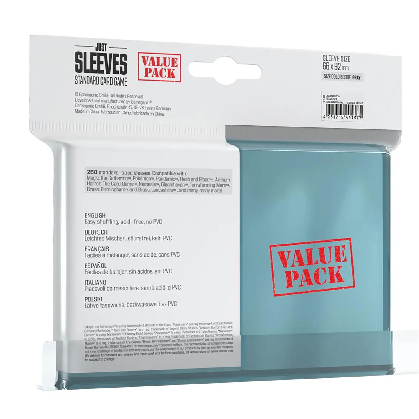 Just Sleeves Value Pack Clear (250un) 66x92mm - Standard 2
