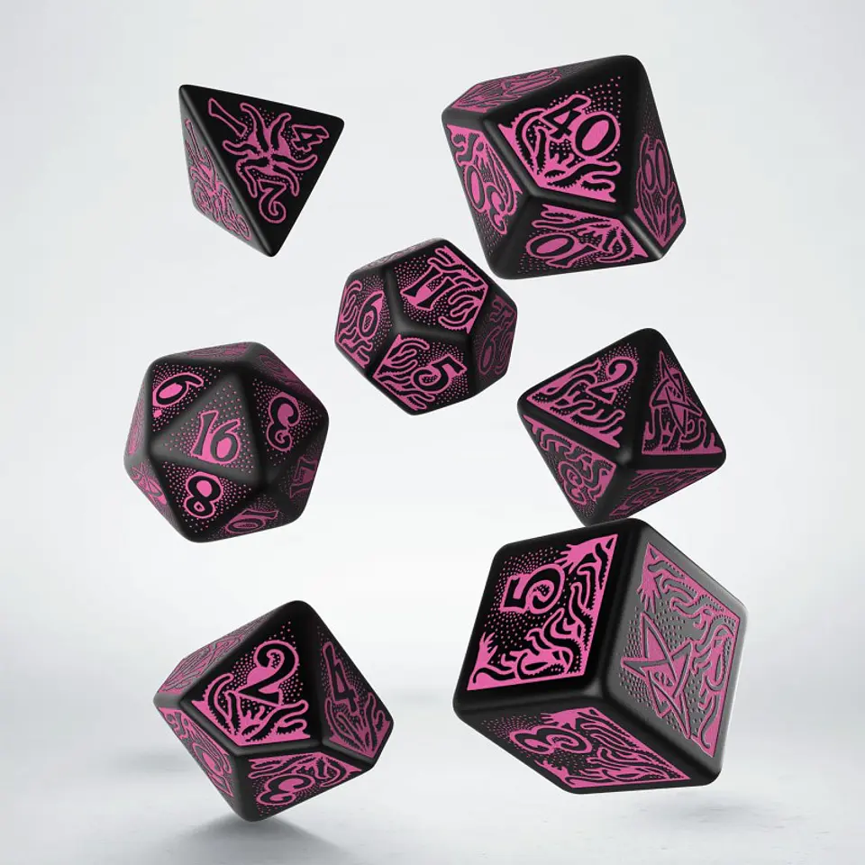 Call of Cthulhu 7th Edition Black & magenta Dice Set 4