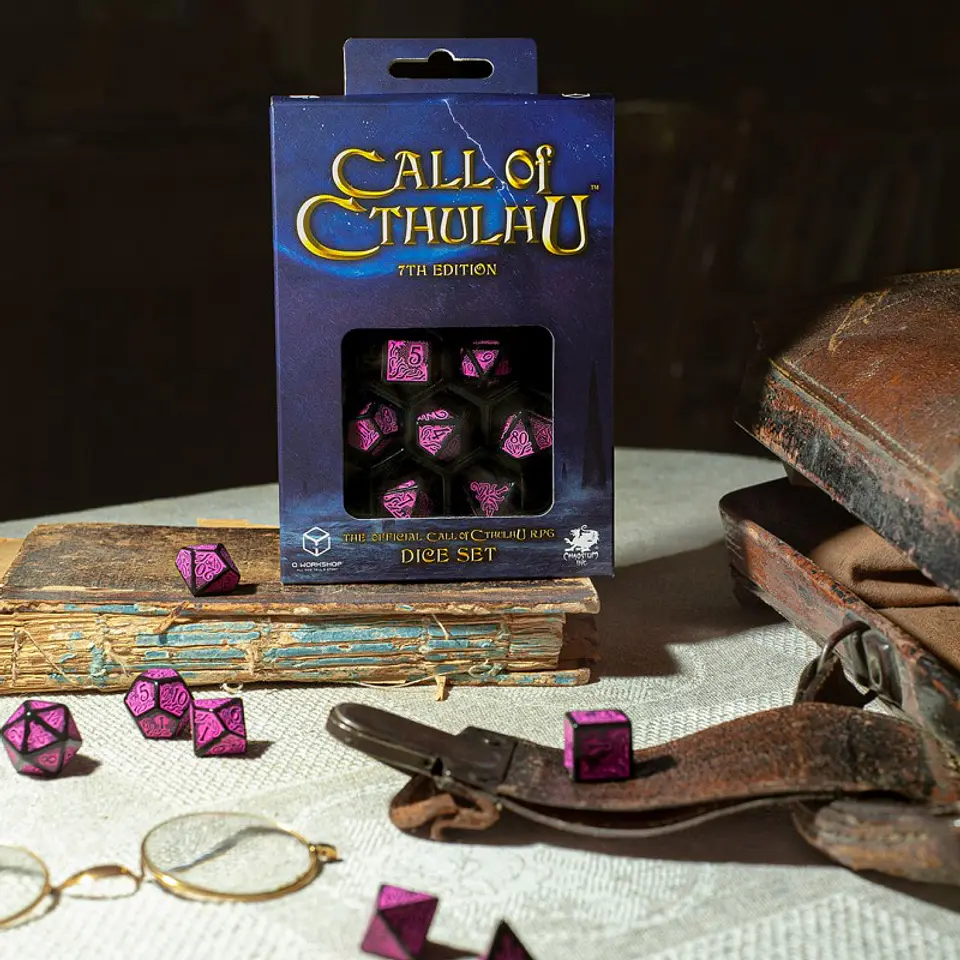 Call of Cthulhu 7th Edition Black & magenta Dice Set 1