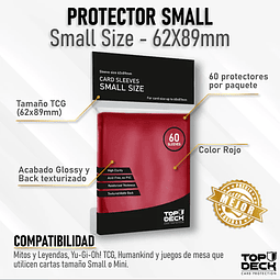 Top Deck - Protector cartas tamaño Standard 62x89 - Rojo