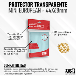 Top Deck - Protector Transparente Mini European 44x68mm