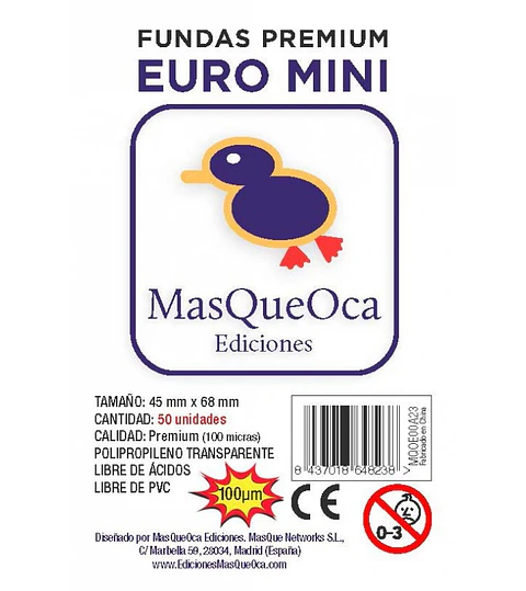 MasQueOca - Fundas Premium Euro Mini (50 Uds) 45x68 mm